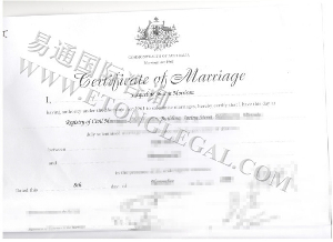 澳洲结婚证认证样本